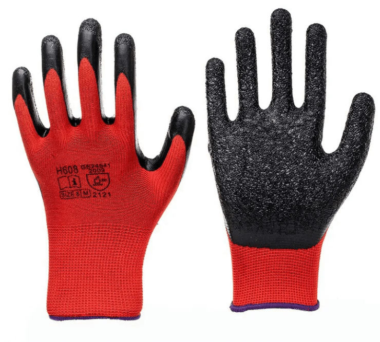 13 needle polyester latex flat hanging wrinkle gloves