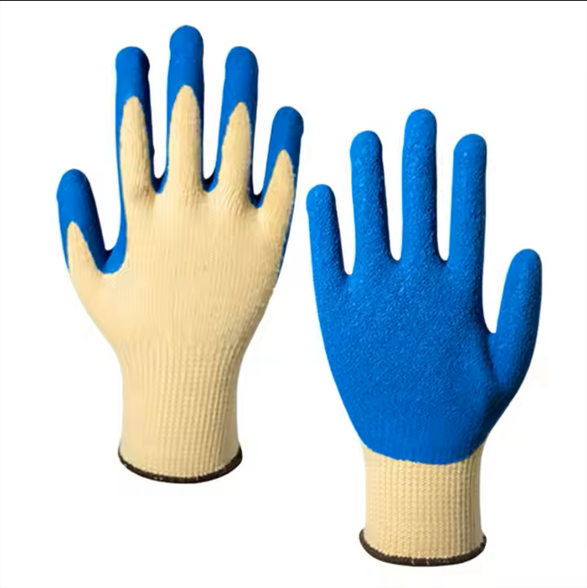 21 needle yarn latex flat hanging wrinkle gloves