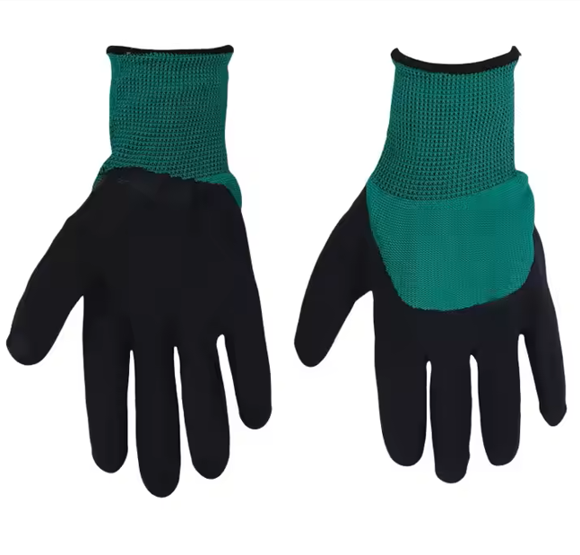 13 needle polyester latex foam gloves