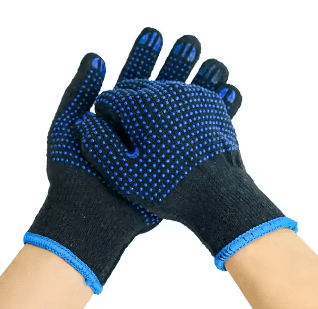 Construction Worker labor protection dotted grip cotton knit gloves